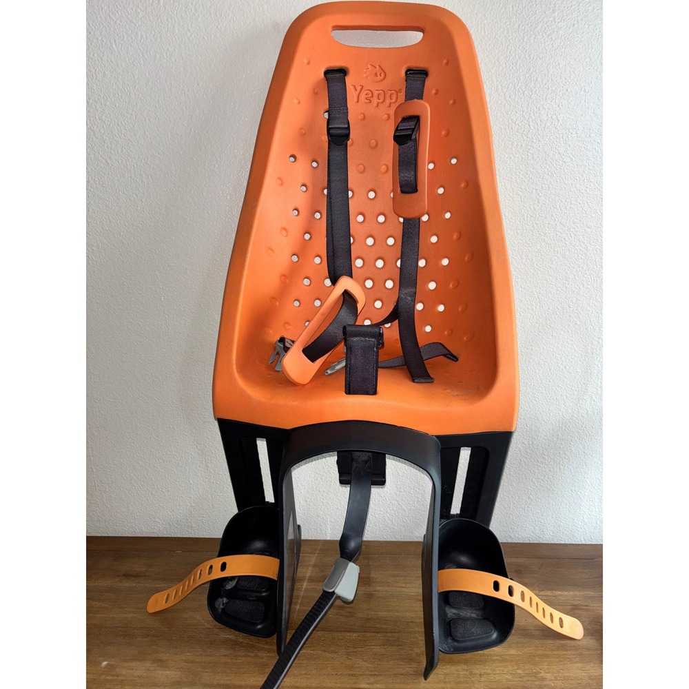 Thule Yepp Maxi EasyFit Rear Child Bike Seat Orange Excellent Condition